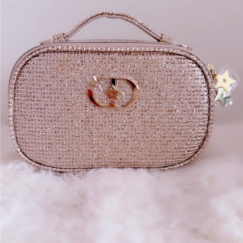 Dior Gold Makeup Bag